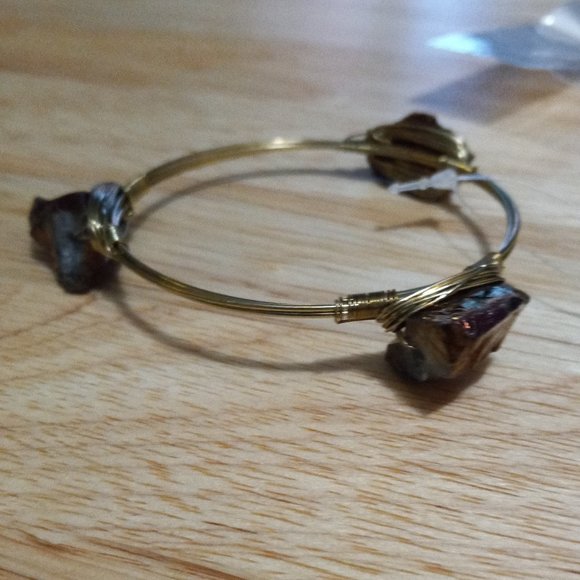 NEW!!! Purple Druzy Stone Gold-Tone Wired Cuff Bracelet w/Free Shipping!! - Picture 6 of 12